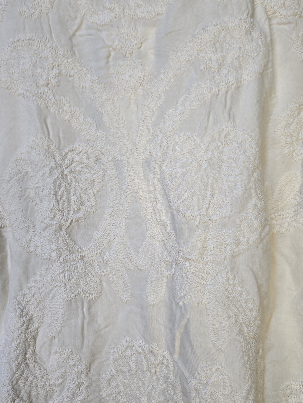 DEMOCRACY Women Size XS Neutral Cream Crochet  S/Sl, Peasant Top  NWT - Picture 8 of 10